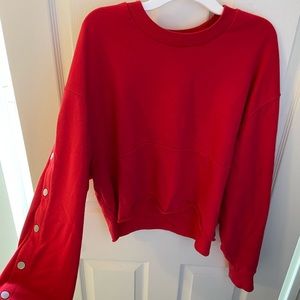 Red long sleeve crop top